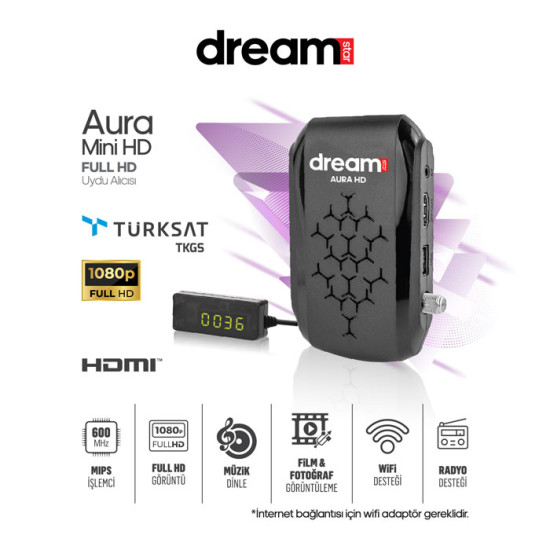 Dreamstar Aura Mini HD Uydu Alıcısı