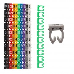 POWERMASTER 0-9 Dijital Kodlu Renkli Kablo İşaretleyici 2,5mm (100lü Paket)