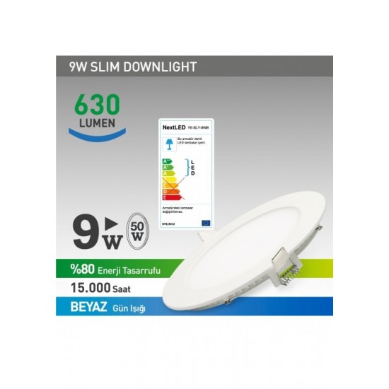 NextLED Sıva Altı LED Yuvarlak 9W Beyaz  
