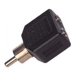 Rca Erkek - 3.5 Mm Stereo 2 Dişi Çevirici Jack