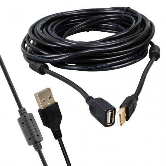 POWERMASTER PM-11955 Usb 2.0 Siyah Chipset 10 Metre Usb Uzatma Kablosu                              