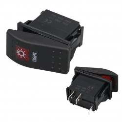 POWERMASTER Lamba Sembollü Işıklı 3 Pinli On-Off 12-24V Marin Switch