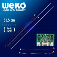 24'' Universal Monitör E-Led (2835) 535mm 12v Çift Led+Sürücü+Kablo Takım