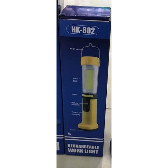 POWERMASTER HK-802 Şarjlı 30 Beyaz + 20 Mavi-Kırmızı Smd Led / 55 Cob Ledli 5 Modlu Çalışma Lambası