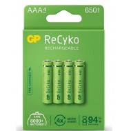 GP Recyko 650 mAh R03 AAA Şarjlı 4'lü İnce Kalem Pil