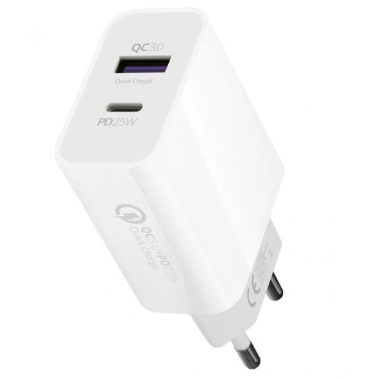 POWERWAY HW25 Usb 3.0 / Type-C 25W 3.0 A Hızlı Şarj Aleti Başlığı PD25W