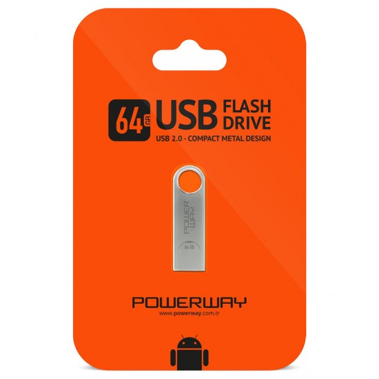 POWERWAY 64 Gb Metal USB 2.0 Flash Bellek