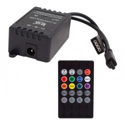 POWERMASTER IR Kontrol Kumandalı Renk Değiştiren Müziğe Sese Duyarlı Rgb Led Kontrol Cihazı