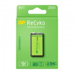 GP Batteries ReCyko 200 mAh 9V Boy Ni-Mh Şarjlı Pil Tekli Paket