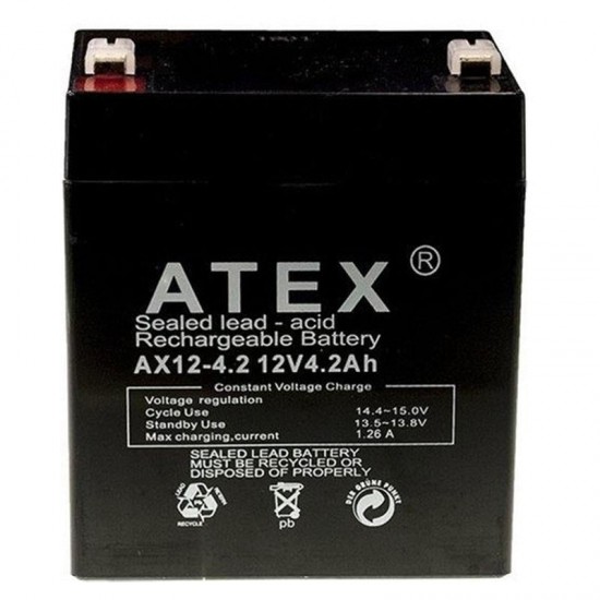 Atex AX12-4.2 12 Volt 4.2 Amper Kuru Akü (90x70x101 Mm)