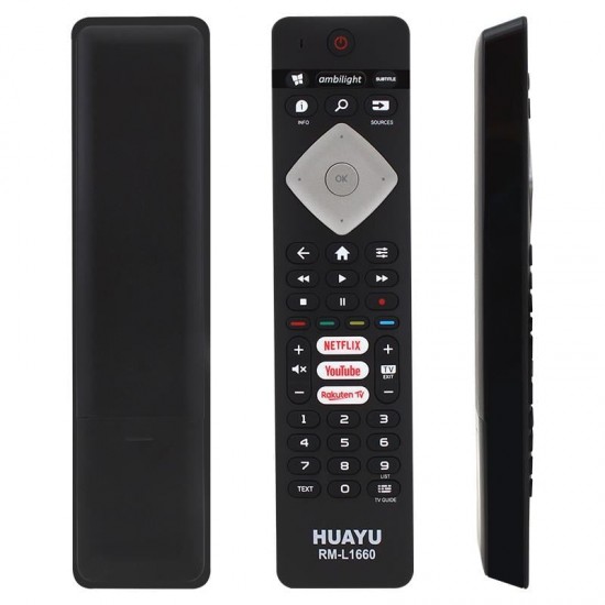Huayu Philips RM-L1660 RC4498 RC4501 YKF291-003 Netflix-Youtube-Rakuten Tv Tuşlu Lcd Led Tv Kumanda (Ses Komutsuz)