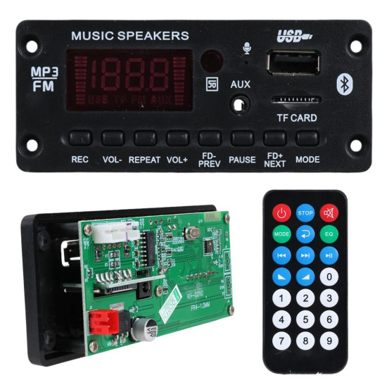 MAGICVOICE G010 USB/SD/Bluetooth 2X25W Amfi Çıkışlı Oto Teyp Çevirici Dijital Player Board (95X40MM)