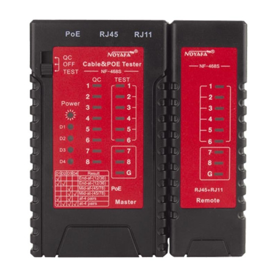 Noyafa NF-468S RJ45-RJ11-Poe Kablo Test Cihazı