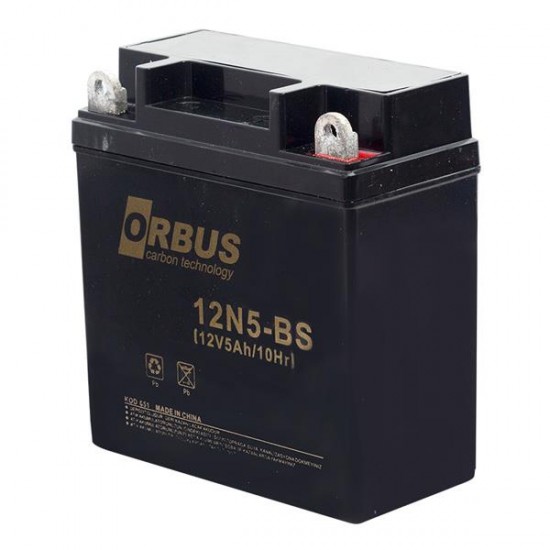 Orbus 12V 5AH Elektrikli Karbon Bisiklet Aküsü 12N5-BS