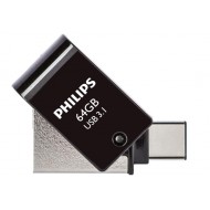 Philips FM12DC152B/00 128GB 2 IN 1 TYPE-C/USB 3.1 Siyah Gri USB Flash Bellek