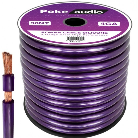 Poke PK-1409 4GA 30 Metre Silikon Oto Amfi Güç Kablosu