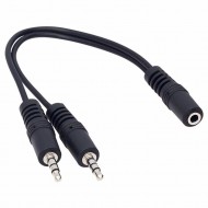 POWERMASTER 3.5 Mm Stereo Dişi-2x3.5 Mm Stereo Erkek 20 Cm Y Kablo