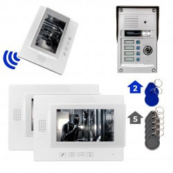 PowerMaster 37T4 2 Daire 7'' NFC Destekli Görüntülü Diafon Kapı Zili Interkom Akıllı Ev Güvenliği Sistemi