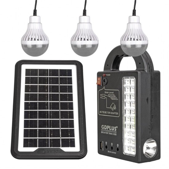 POWERMASTER GD-999 Lamba + Powerbank + Işıldak Solar Aydınlatma Seti