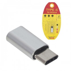 PowerMaster PM-17209 Micro-USB to Type-C USB OTG Çevirici Aparat