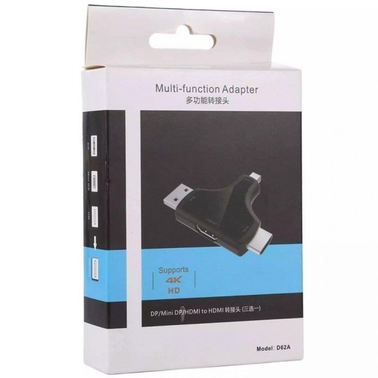 Powermaster Mini DP+DP+HDMI To HDMI 4K Çevirici