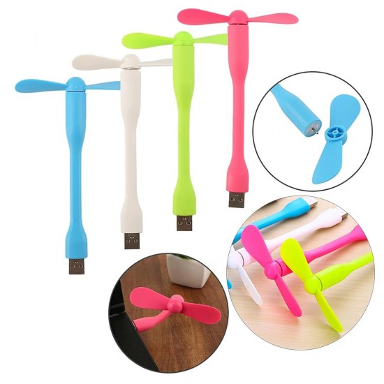 POWERMASTER PM-20579 Taşınabilir Esnek USB Mini Fan Vantilatör (PowerBank - Laptop)