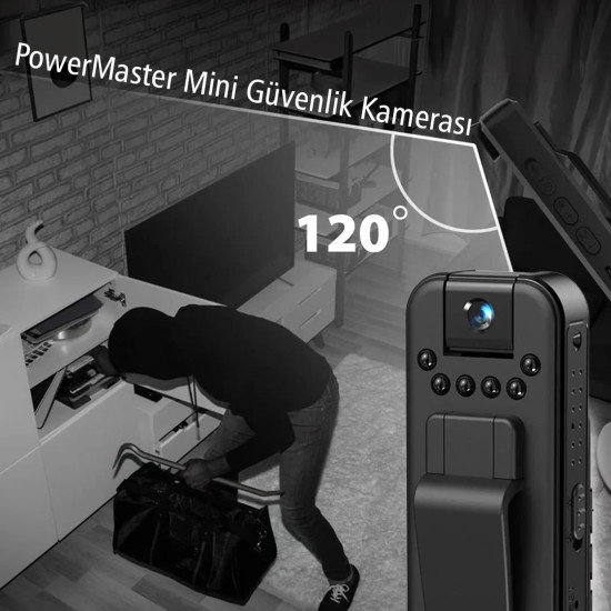 PowerMaster PM-24941 L7 Cep Vücut Tipi Güvenlik Kamerası 1080P Oynar Başlıklı Video ve Ses Kaydedici
