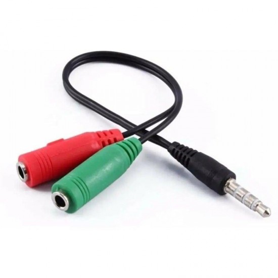 Powermaster PM-2697 3.5 Mm Stereo Erkek Kulaklık 3 Çizgili + 2 X Stereo Dişi Mikrofon Hoparlör Çoklayıcı Kablo     