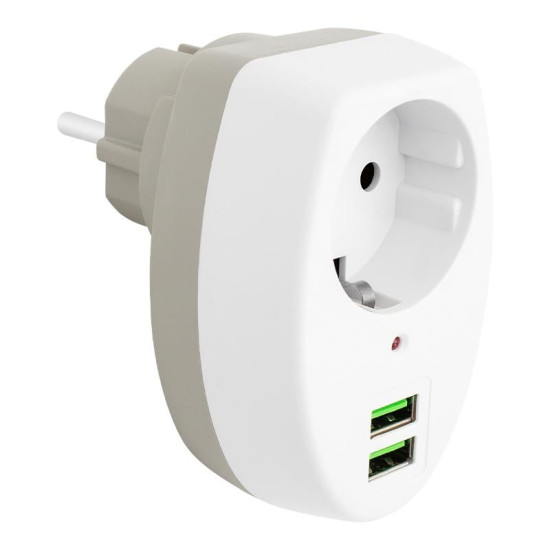Powermaster 2 Usb Girişli Tekli Termal Priz (10A-2500W) PM-4911 Powermaster 2 Usb Girişli Tekli Termal Priz (10A-2500W) PM-4911