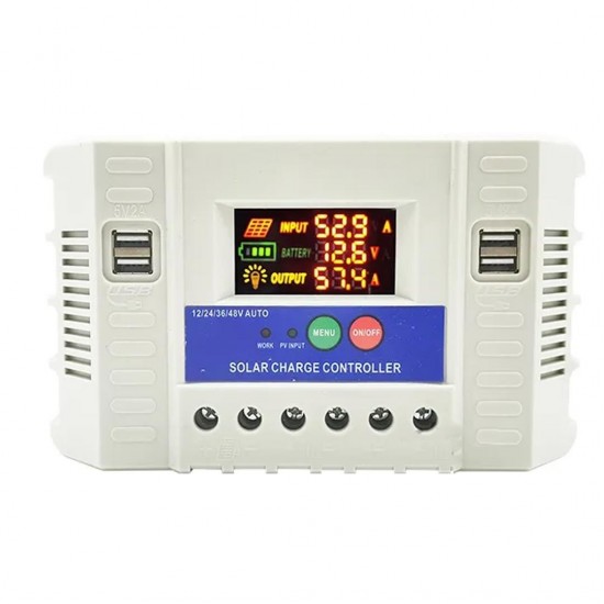 POWERMASTER PM-50A 12V-24V-36V-48V 50A 4 Usb'li Dijital Otomatik Solar Şarj Regülatörü