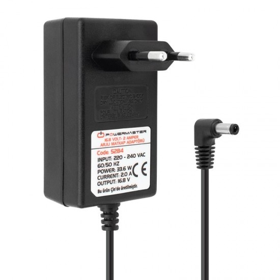 Powermaster PM-5284 16.8 Volt - 2 Amper - 33.6 Watt 5.5*2.5 Mm L Uçlu Şarjlı Matkap Adaptörü