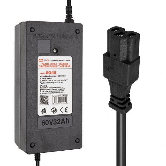 POWERMASTER PM-6042 60 Volt - 32 Amper Elektrikli Bisiklet Şarj Cihazı