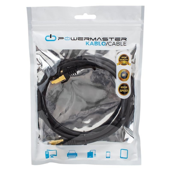 PowerMaster PMCAT71 Cat7 1 Metre 10Gbps 600MHz LAN Ethernet Kablosu - RJ45 26AWG Bakır