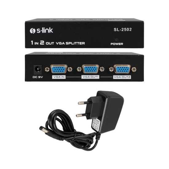 S-Link SL-2502 2 Port Vga Splitter Dağıtıcı