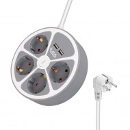 Vea VE-G604YU 4'lü 2 USB’li Anahtarlı 1.5 Metre Grup Priz