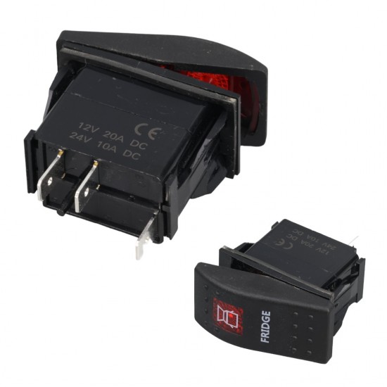 POWERMASTER Buzdolabı Sembollü Işıklı 3 Pinli On-Off 12-24V Marin Switch