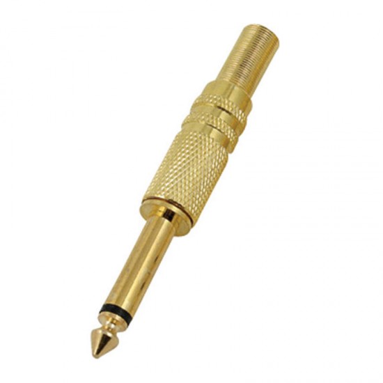 Gitar Jack Mono Sarı Gold Metal Jack Ze-1042