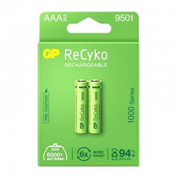Gp Recyko 950 Mah R03 AAA Şarjlı 2'li Pil