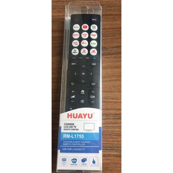 Huayu RM-L1755 Netflix-Youtube-Hulu-Prime Video-Google Play-My Apps-Rakuten-Disney Tuşlu Universal Lcd Led Tv Kumanda