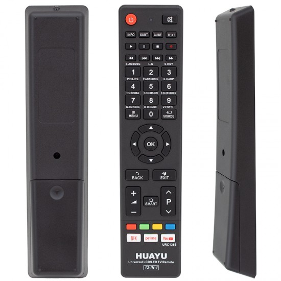 Huayu URC1366 12in1 Netflix Prime Youtube Tuşlu Universal Akıllı Kumanda Blisterli