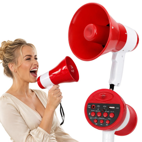 Magicvoice 619U 50 Watt Şarj Edilebilir El Megafonu Bluetooth ve Ses Kayıt Destekli