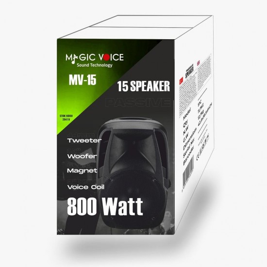 MAGICVOICE MV-15 800 Watt 15'' 2-Yollu Pasif Kabin Hoparlör