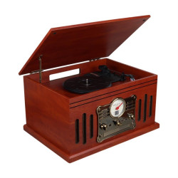 MagicVoice F39 Retro Vintage Çanta Pikap - CD - Kaset - Radyo - Bluetooth - AUX - USB Mp3 Çalar