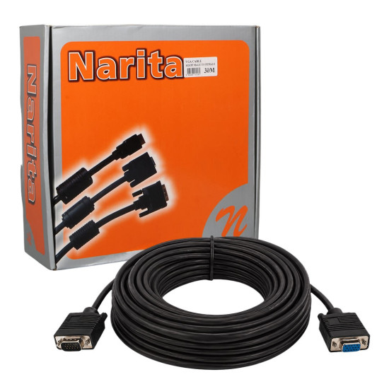 Narita HD15P Erkek/Dişi 15 Pin 30 Metre VGA Görüntü Uzatma Kablosu