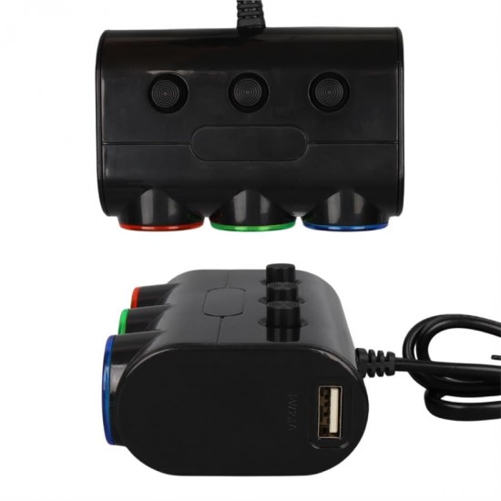 Olesson 1523 12-24V Çift USB Girişli 120W 80cm Kablolu 3'LÜ Araç Çakmak Çoklayıcı