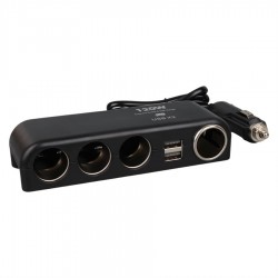 Olesson 1525 12-24V Çift USB'LI 120W 80cm Kablolu 4'LÜ Araç Çakmak Çoklayıcı