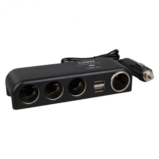 Olesson 1525 12-24V Çift USB'LI 120W 80cm Kablolu 4'LÜ Araç Çakmak Çoklayıcı