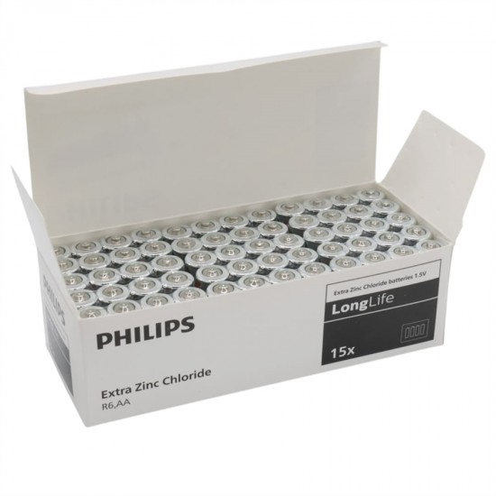 Philips Extra Zinc-Carbon Kalın Saat Kalem Pili AA (60'lı Paket)