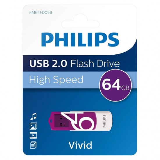 Philips Vivid Serisi 64GB USB 2.0 High Speed Flash Bellek (FM64FD05B/00)
