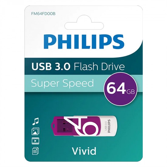 Philips Vivid FM64FD00B/00 64GB USB 3.0 Flash Bellek